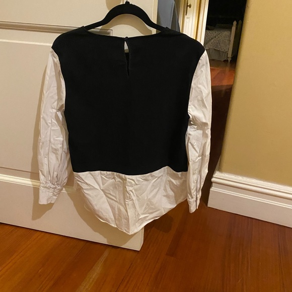 Zara Contrast Poplin Top - Picture 4 of 4
